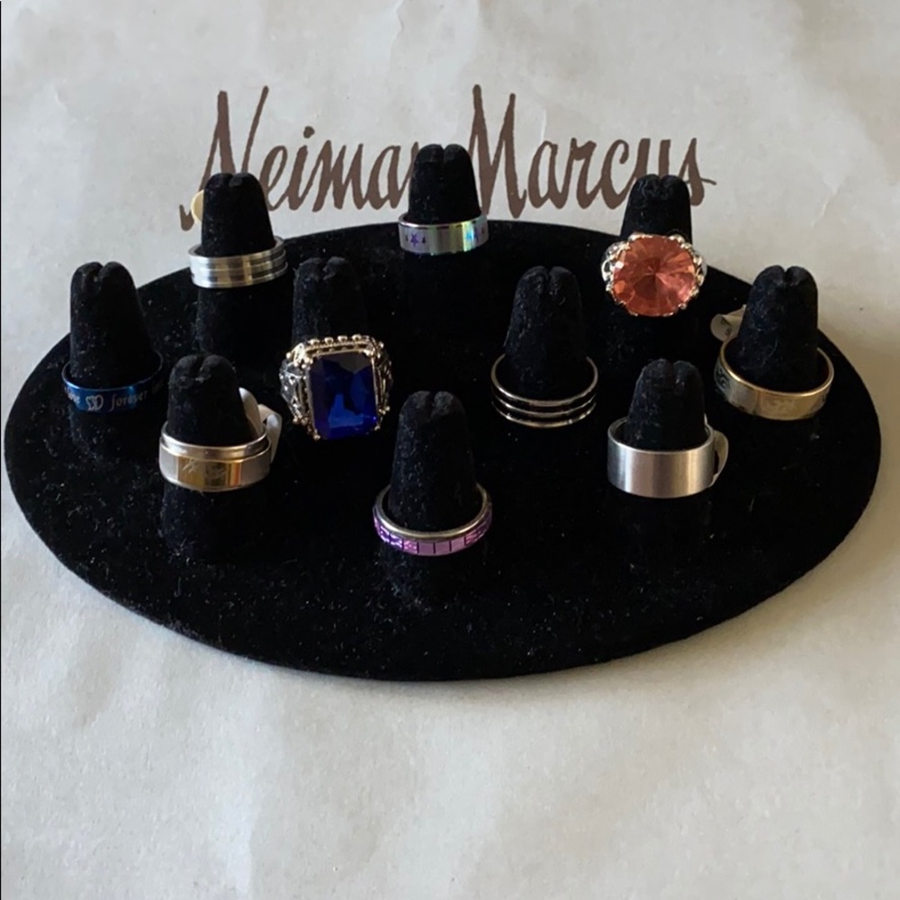 Lot of 10 men’s stainless steel rings new sz 7-12